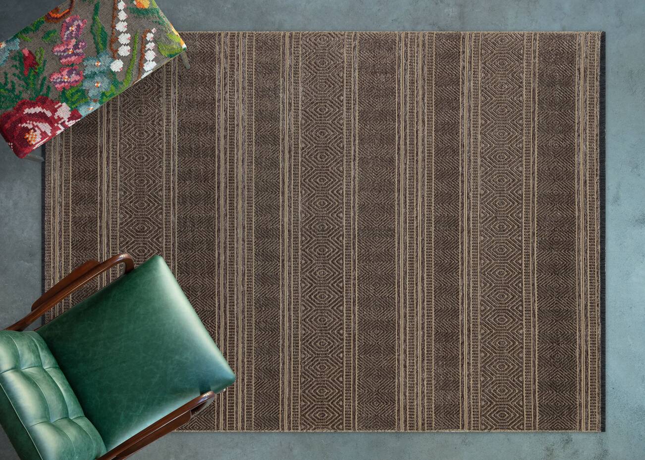 Gloria 4005 Gri - Jüt Halı | Modern Dekoratif Dokuma Halı